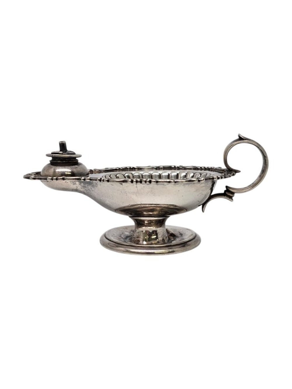 Antique Ferdinand Fuchs & Bros Sterling Silver Oil Lamp w/Monogram #25012